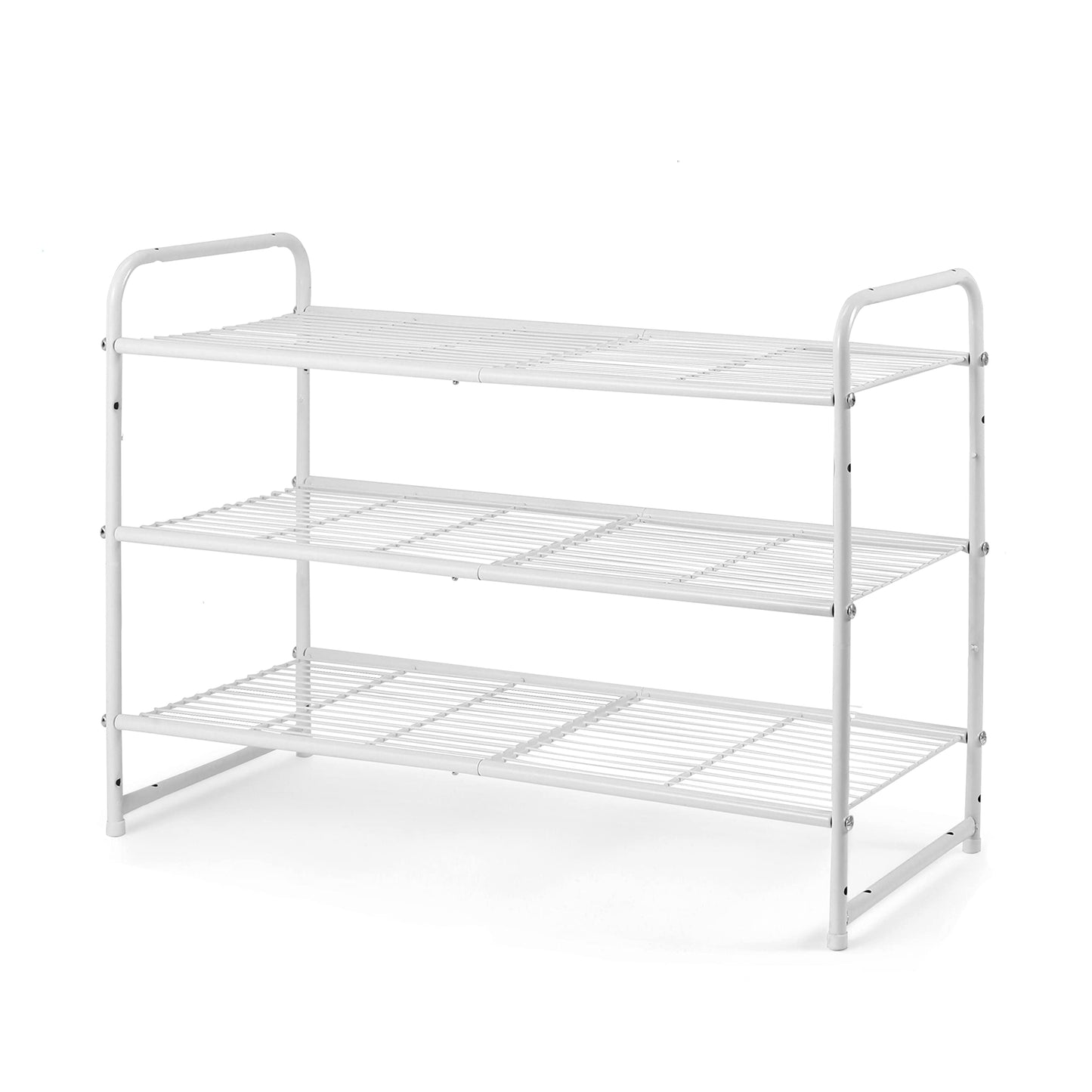 Simple Trending 3-Tier Stackable Shoe Rack, Expandable & Adjustable Shoe Shelf Storage Organizer, Wire Grid, Bronze