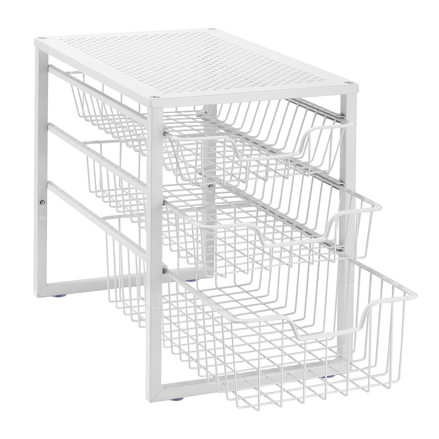 Simple Trending 3-Tier Under Sink Cabinet Organizer with Sliding Storage Drawer, Desktop Organizer for Kitchen Bathroom Office, Stackable