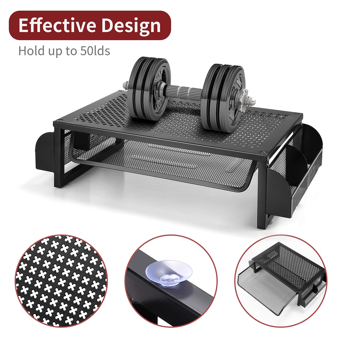 Simple Trending Metal Monitor Riser Stand and Computer Desk Organizer with Drawer