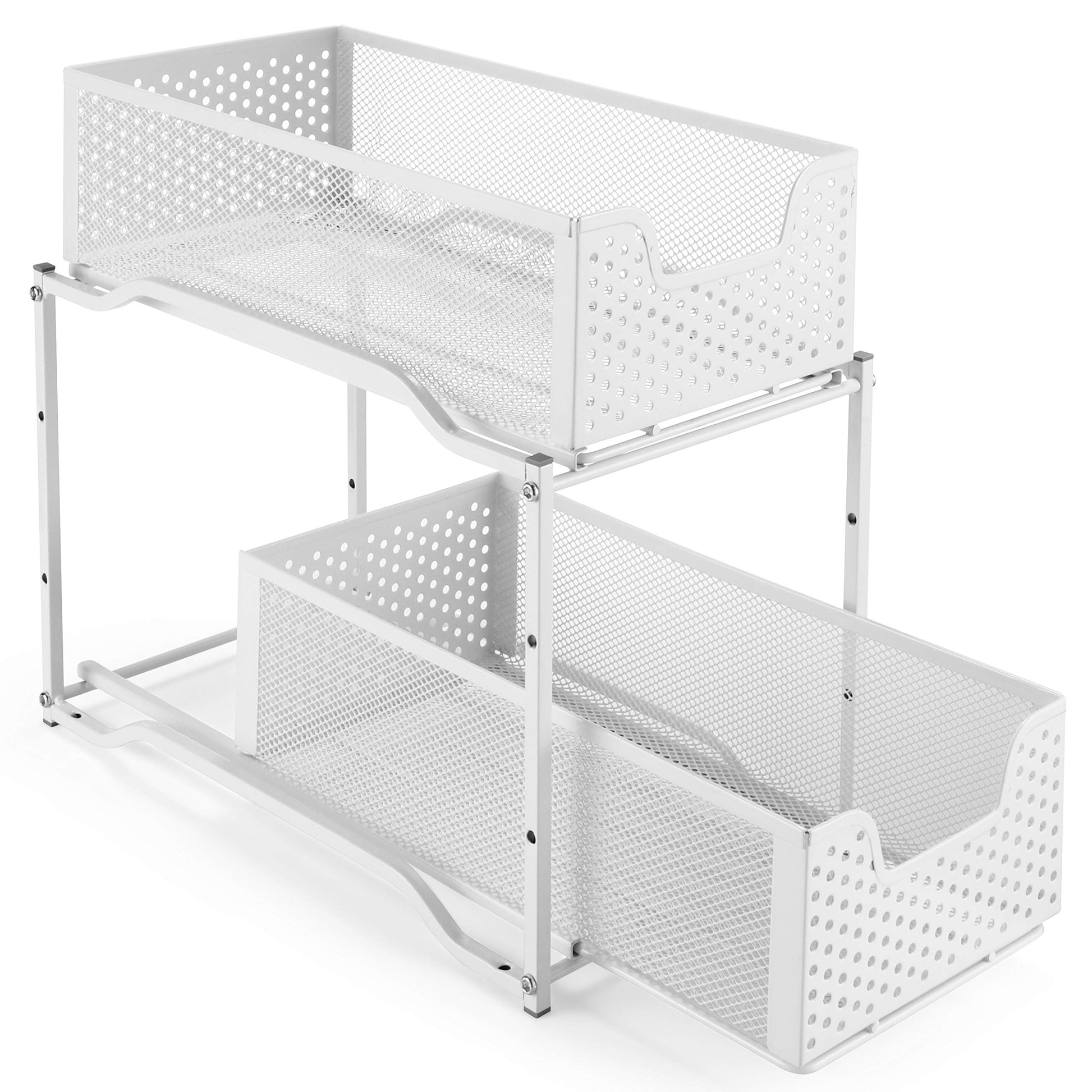 2 Pack - Highwell Stackable 2-Tier Under Sink Cabinet Organizer with Sliding  Storage Drawer, White 