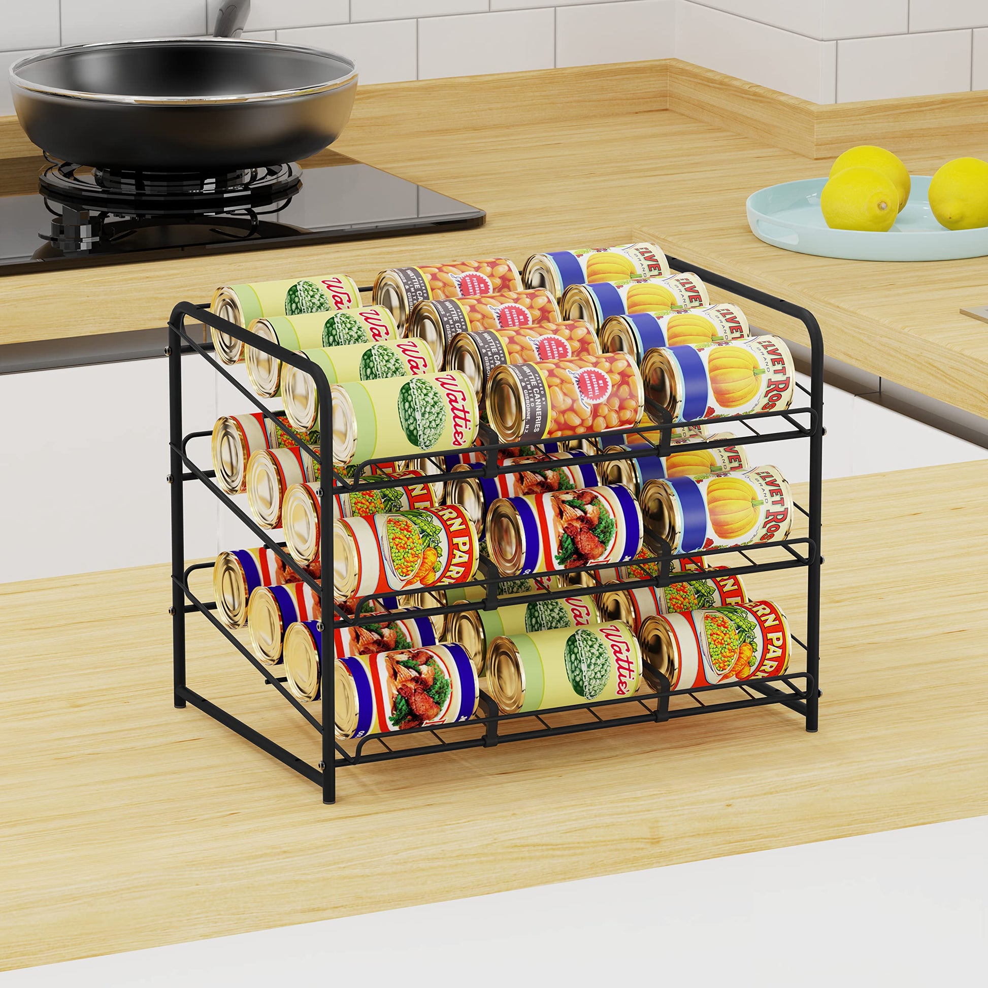 3 Tier Can Dispenser - Stackable Can Organizer Rack for Kitchen